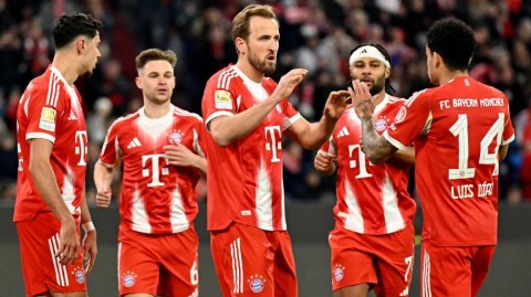 第45分钟迪亚斯再造点凯恩点射双响拜仁2-1霍芬海姆！德甲争冠悬念只剩理论可能！